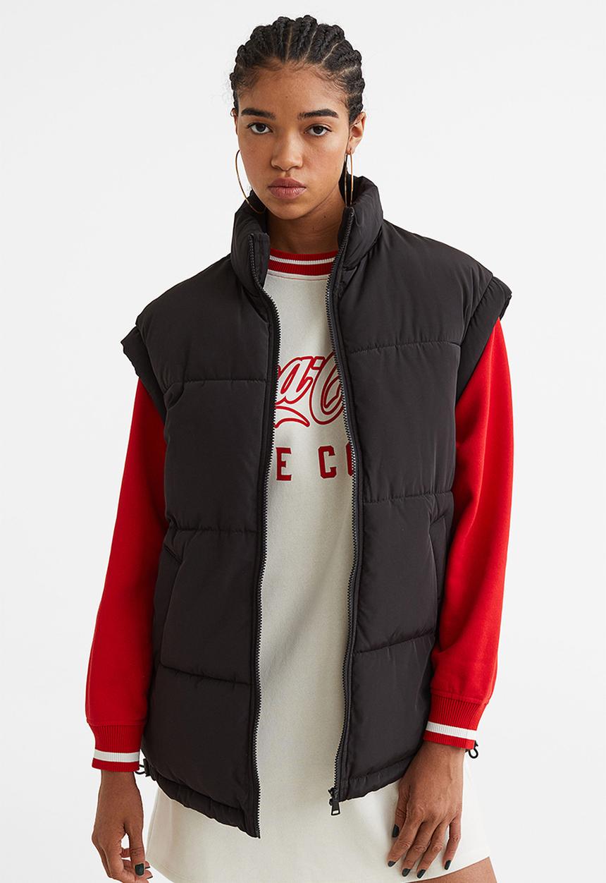 H&M - Puffer gilet - black 
