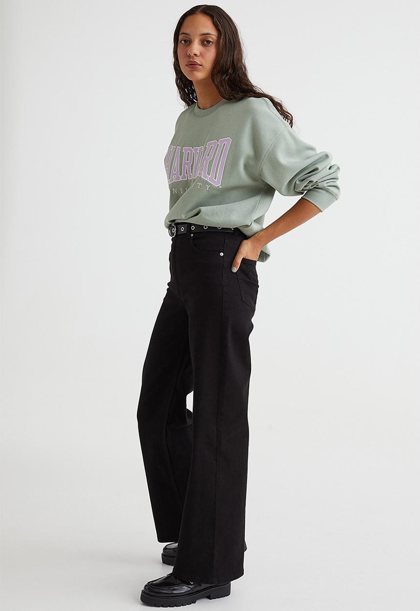 H&M - Printed sweatshirt - dusky green/harvard