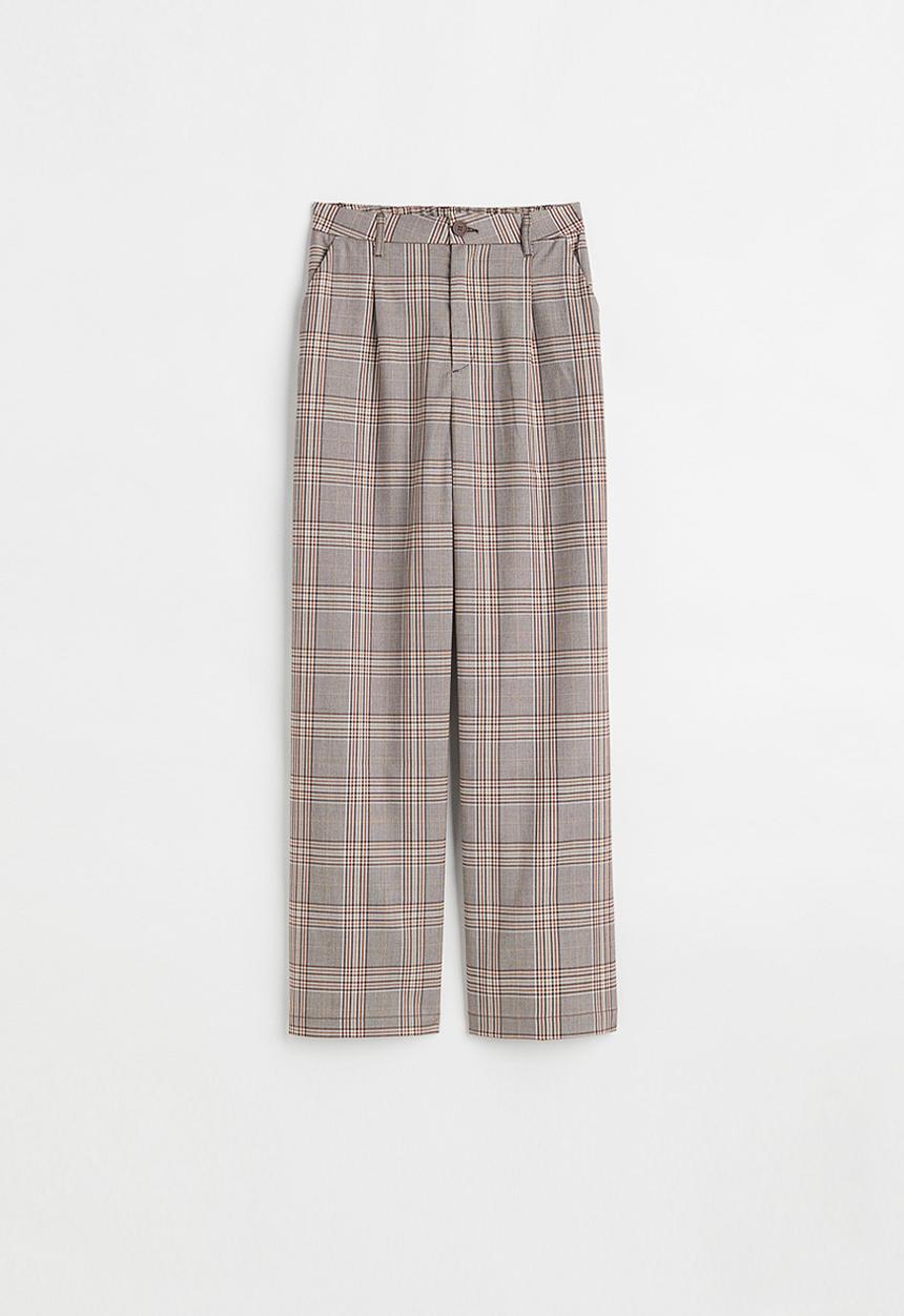 H&M - Tailored trousers - light brown/checked