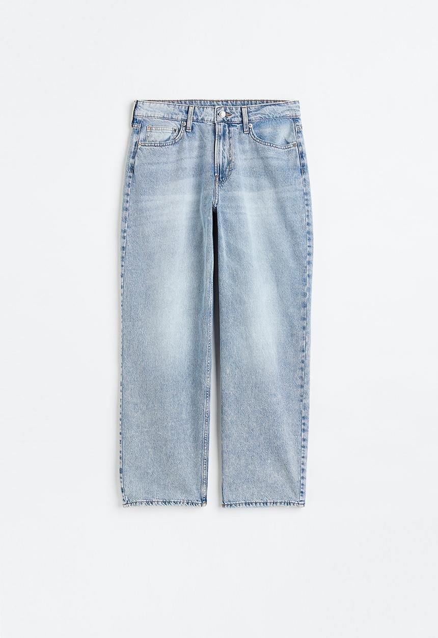 H&M - Curvy fit 90s baggy low jeans - light denim blue I