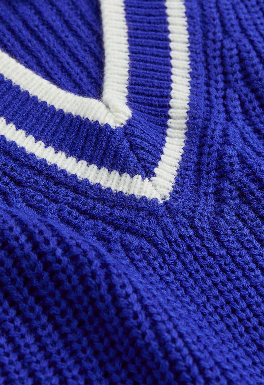 H&M - Rib-knit sweater vest - bright blue/white