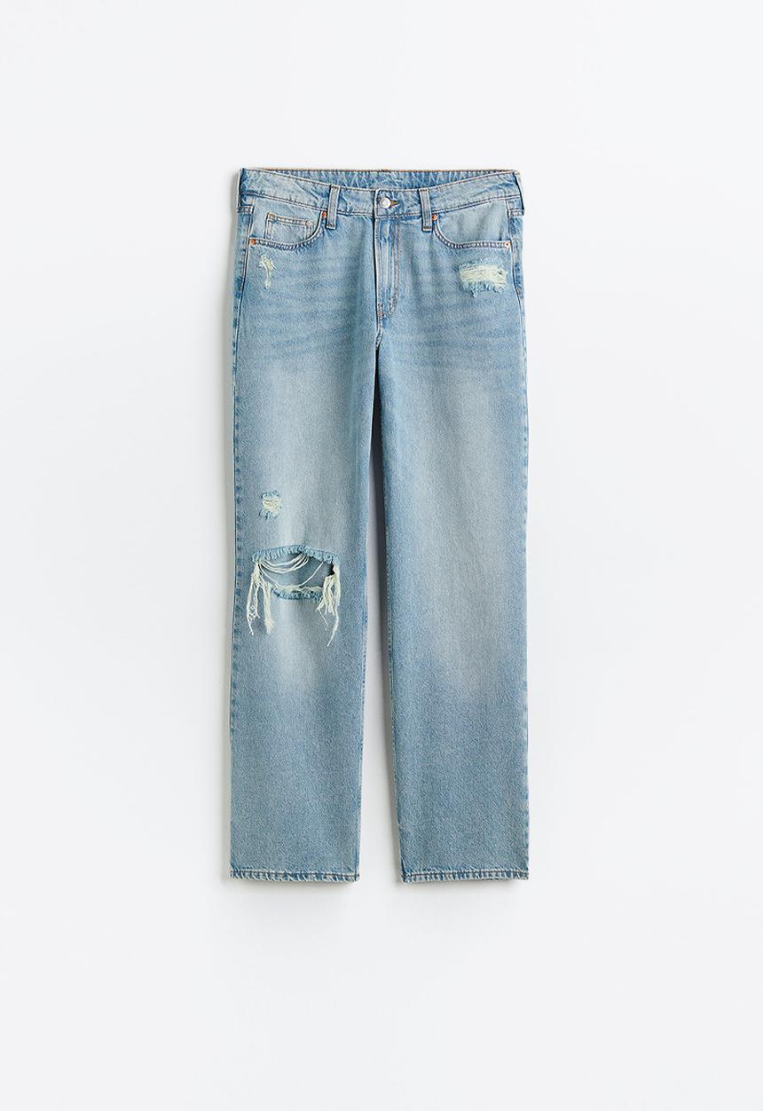 H&M - Curvy fit 90s baggy low jeans - light denim blue