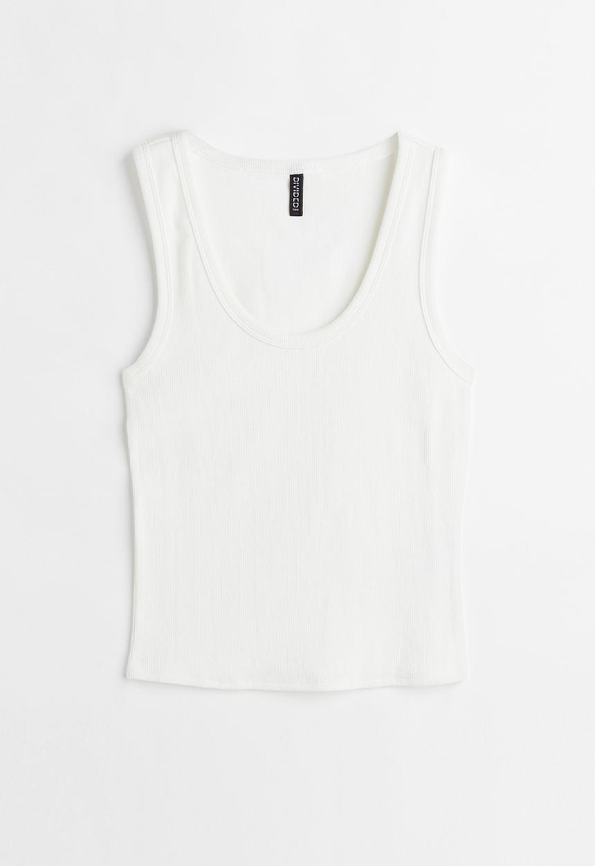 H&M - Ribbed vest top - white