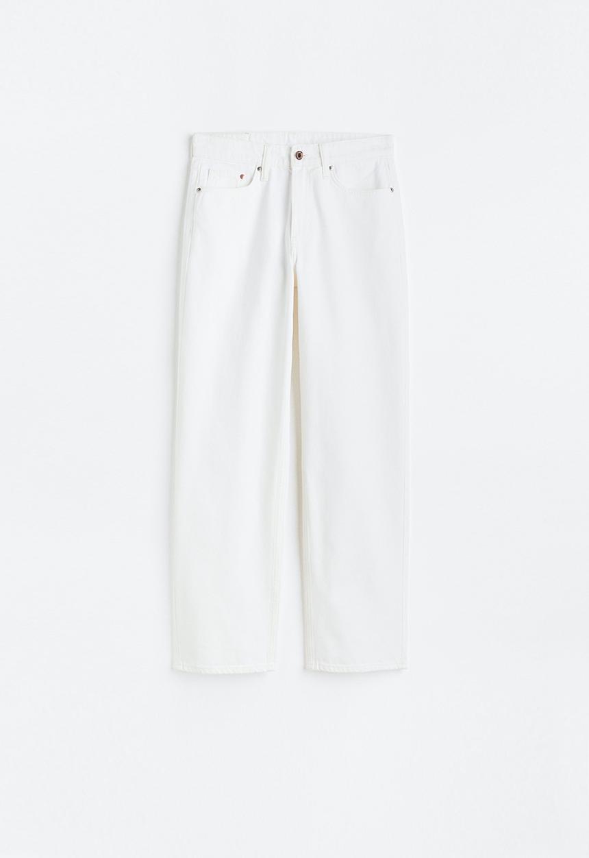 H&M - 90s baggy low jeans - white