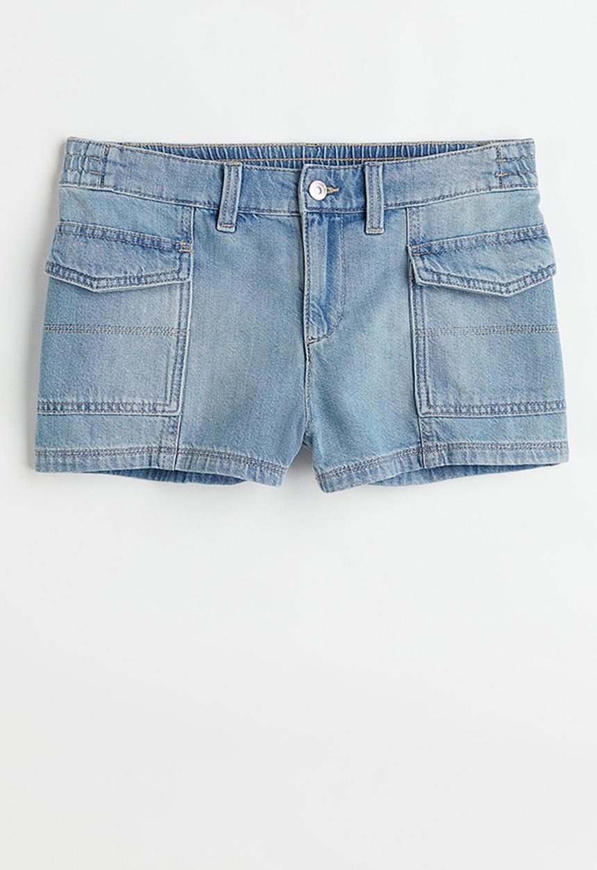 H&M - Denim cargo shorts - light denim blue