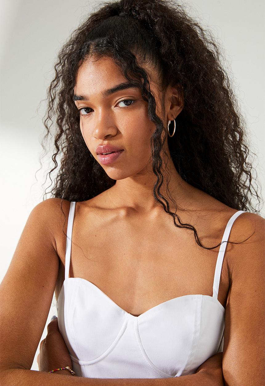 H&M - Twill bustier top - white
