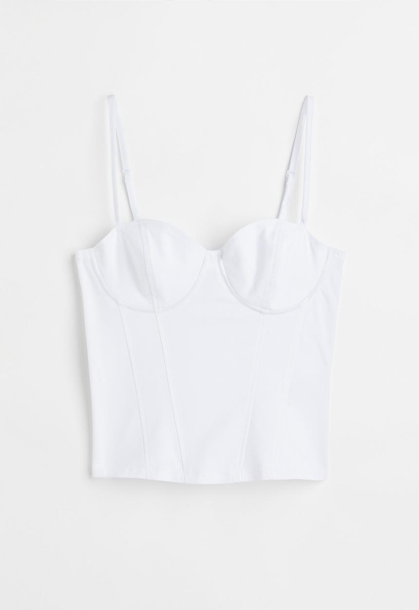 H&M - Twill bustier top - white