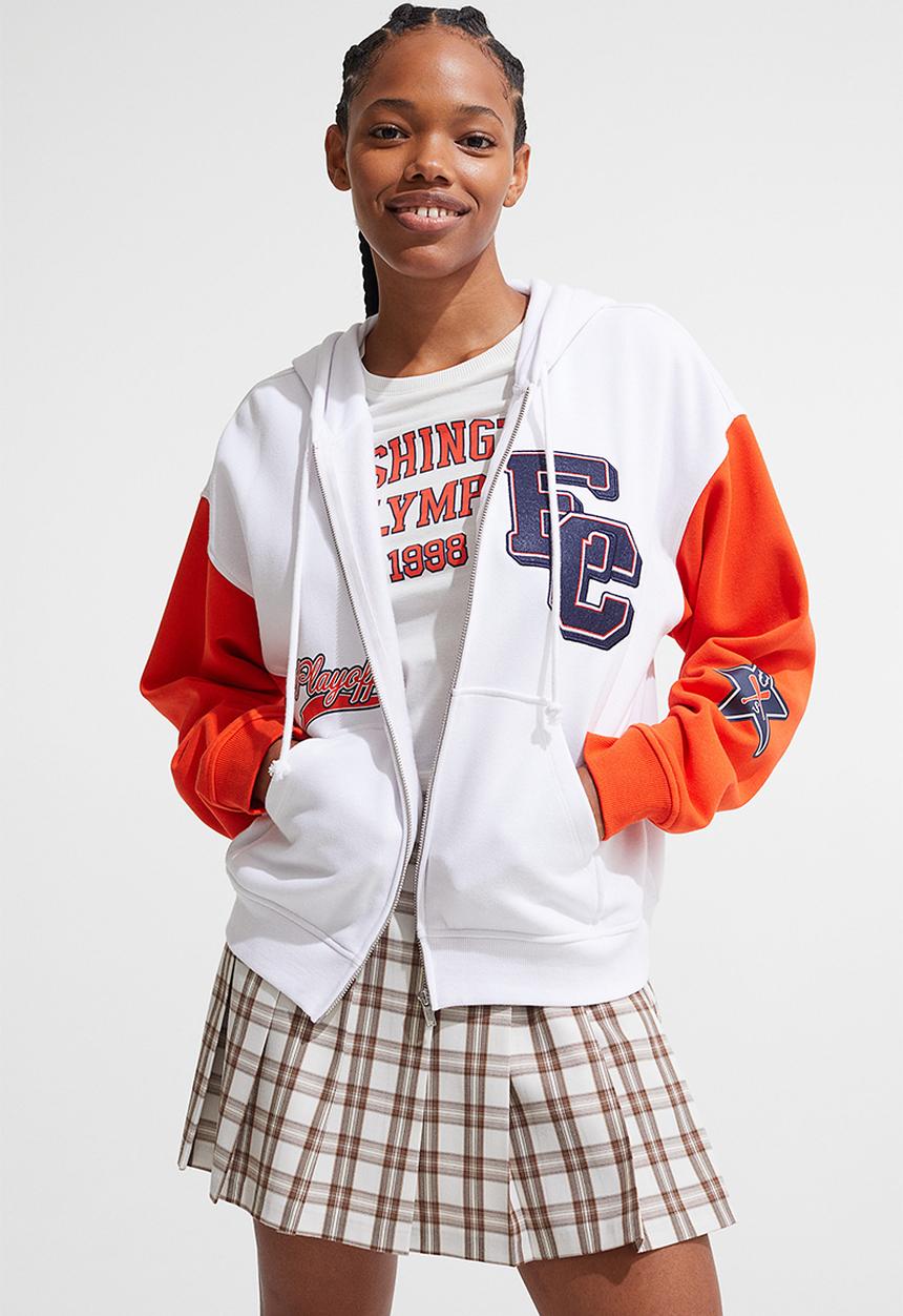 H&M - Cropped printed T-shirt - white/washington