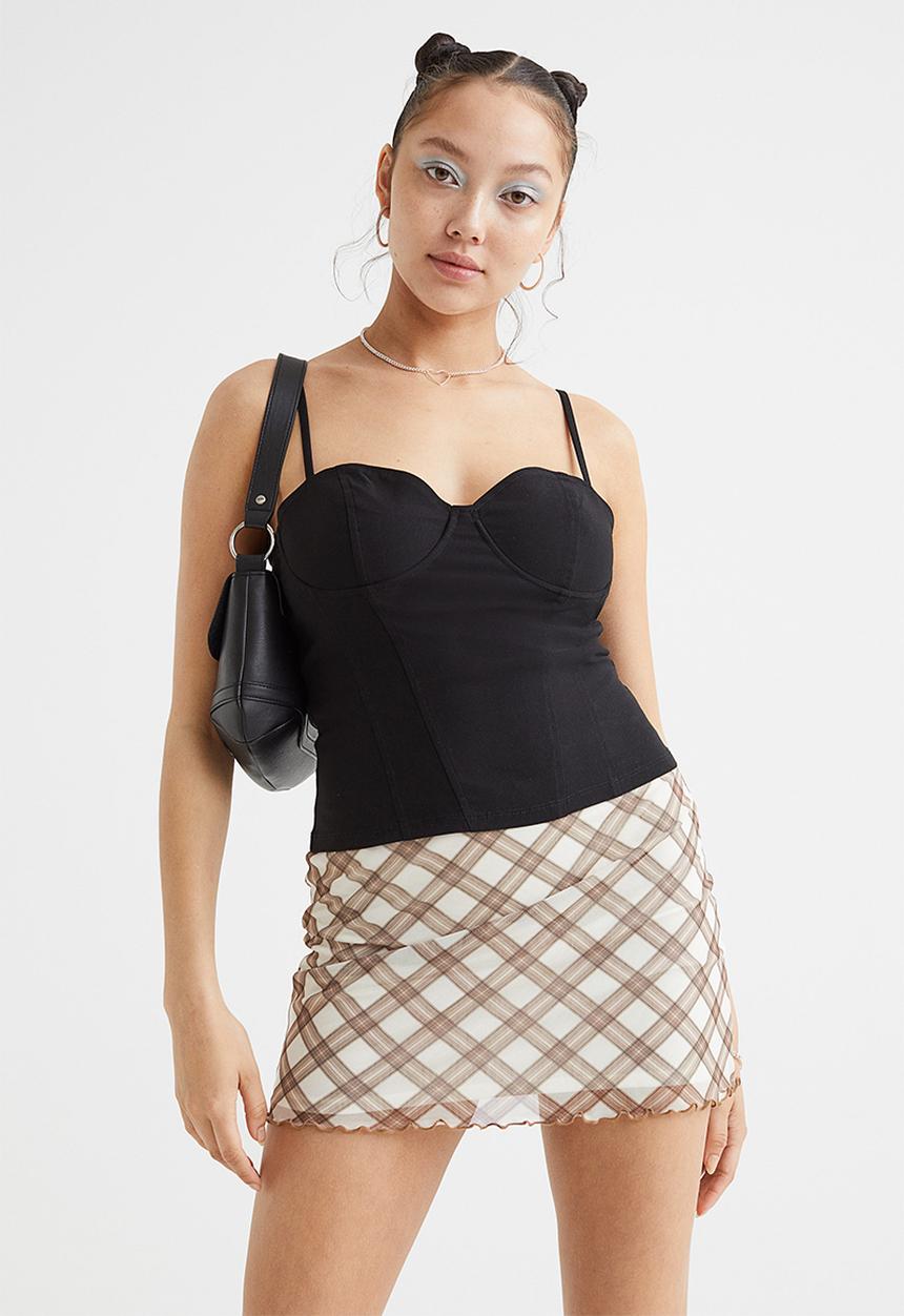 H&M - Twill bustier top - black