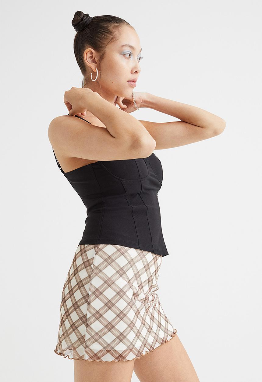 H&M - Twill bustier top - black