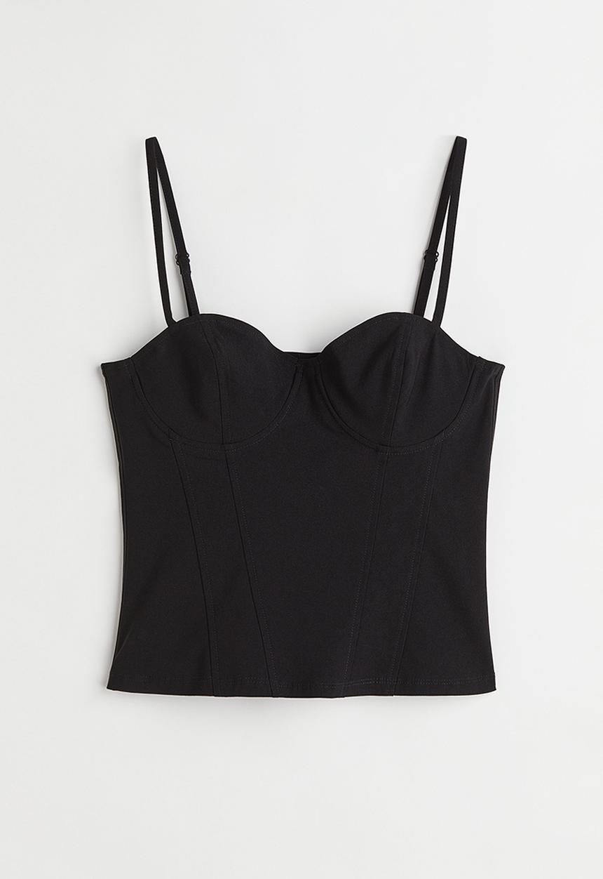 H&M - Twill bustier top - black