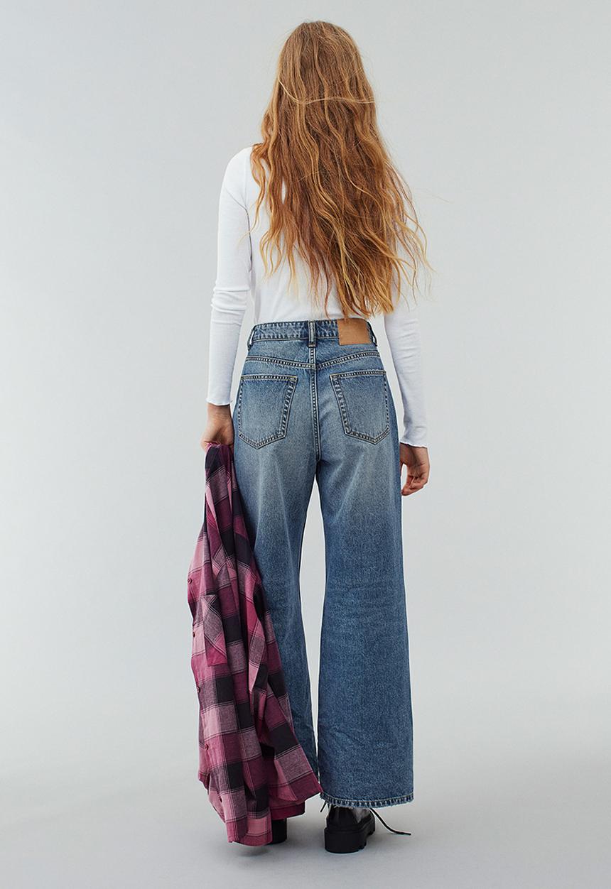 H&M - Wide high jeans - denim blue
