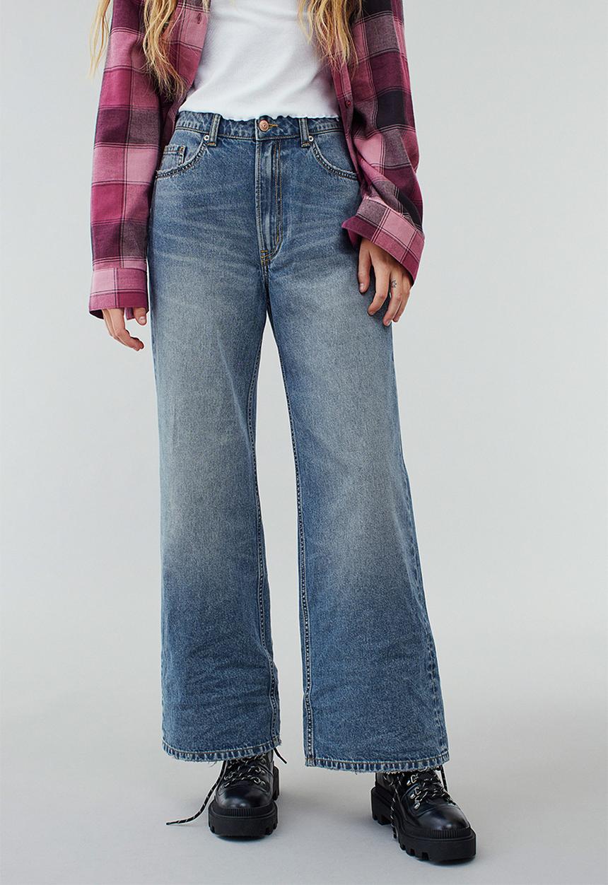 H&M - Wide high jeans - denim blue