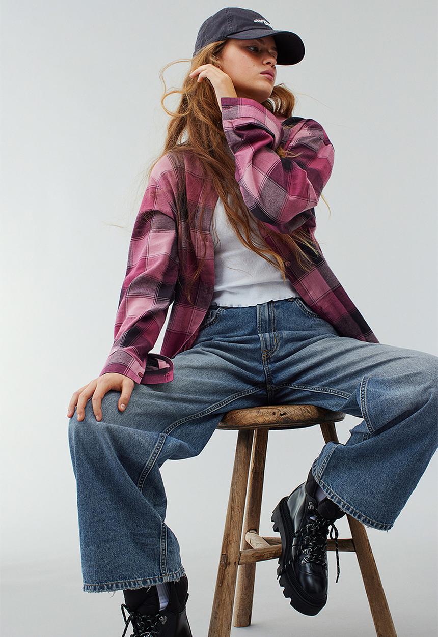 H&M - Wide high jeans - denim blue