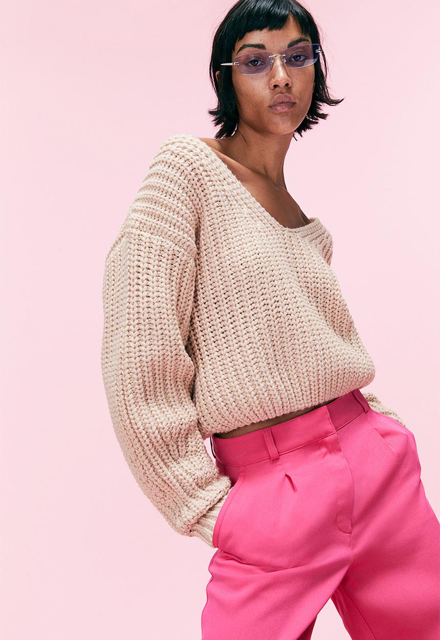 H&M - Rib-knit jumper - light beige