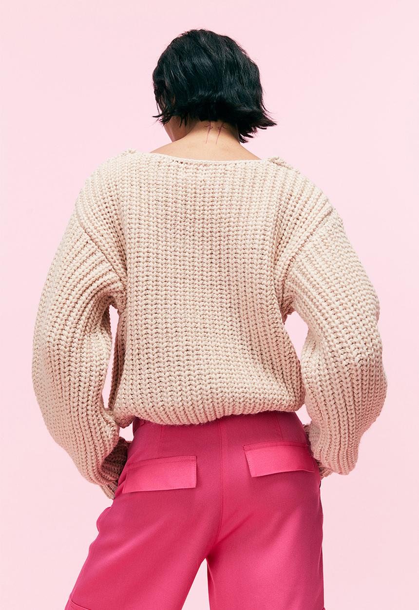 H&M - Rib-knit jumper - light beige