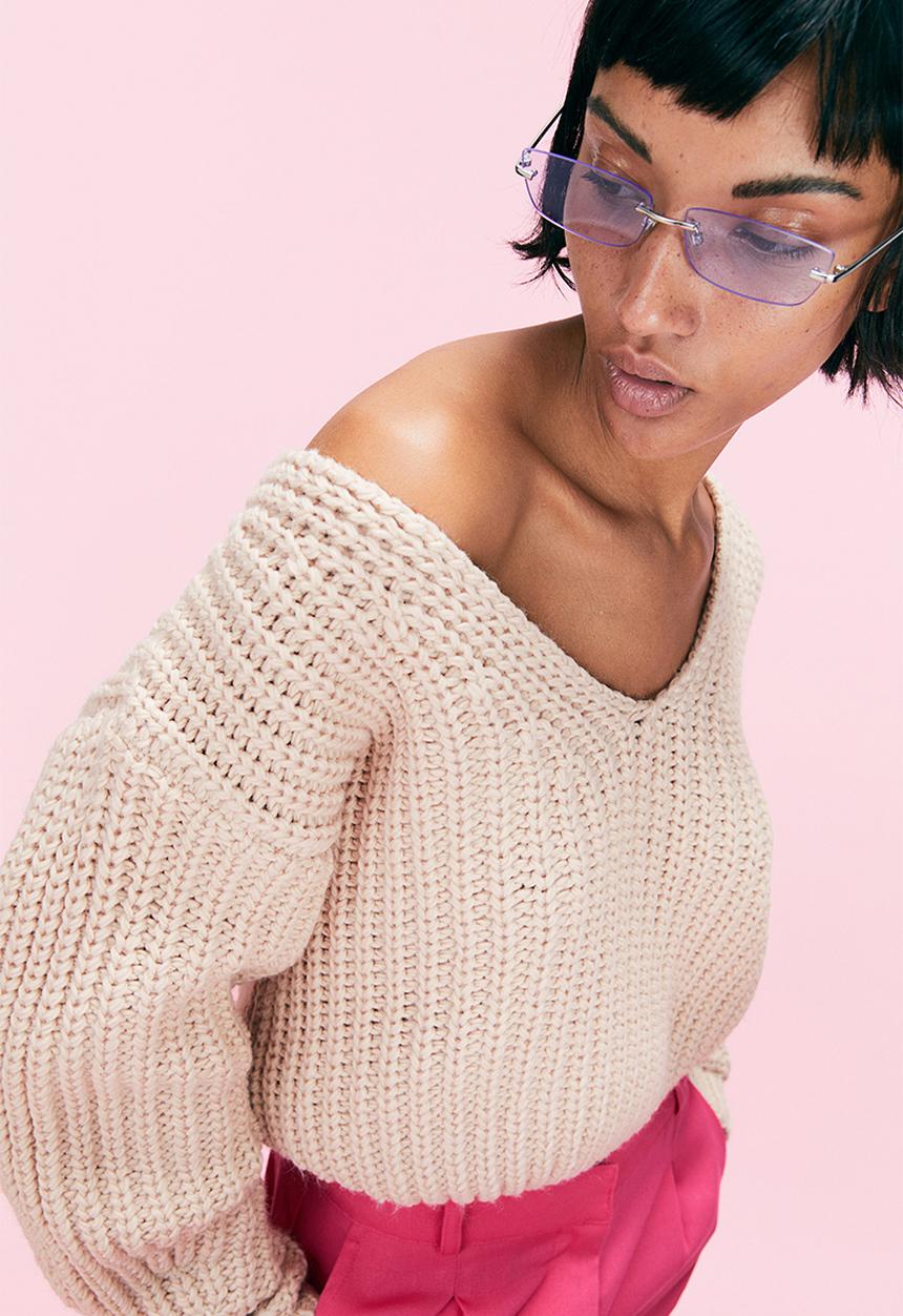 H&M - Rib-knit jumper - light beige