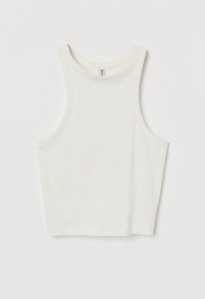 H&M - Ribbed vest top - cream