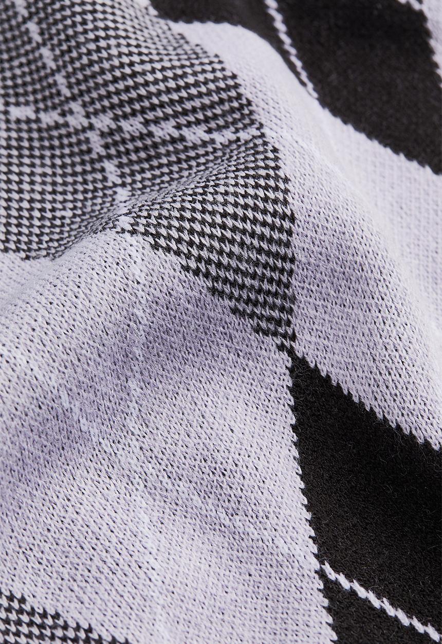 H&M - Jacquard-knit sweater vest - light purple/argyle pattern