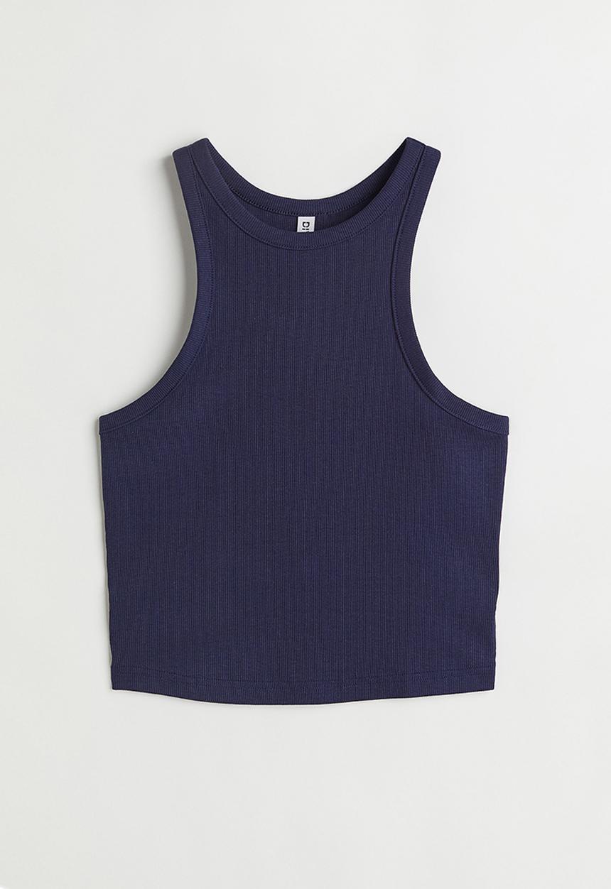 H&M - Ribbed vest top - dark blue