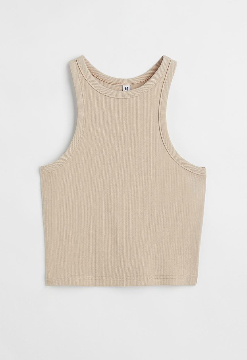 H&M - Ribbed vest top - beige