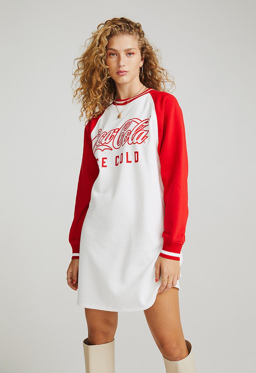 H&M - Printed sweatshirt dress - red/coca-cola