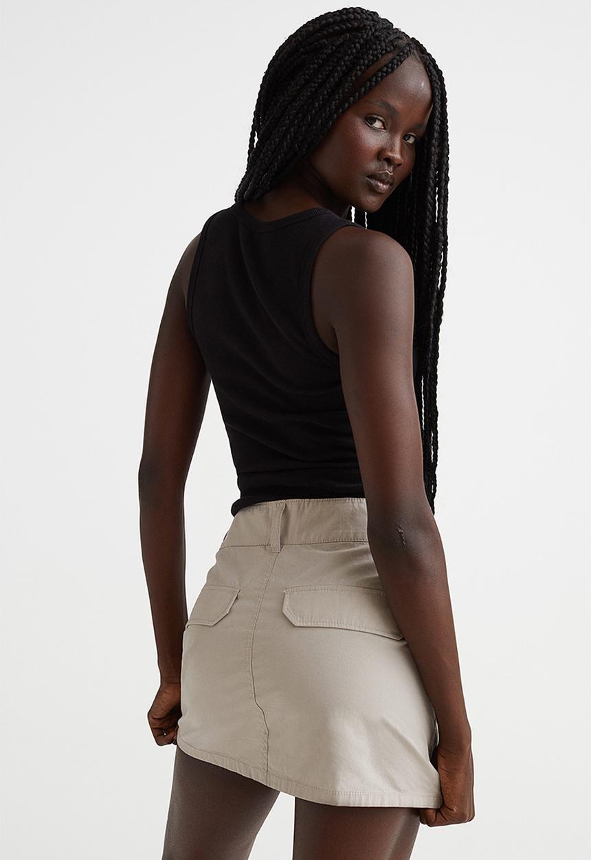H&M - Ribbed vest top - black
