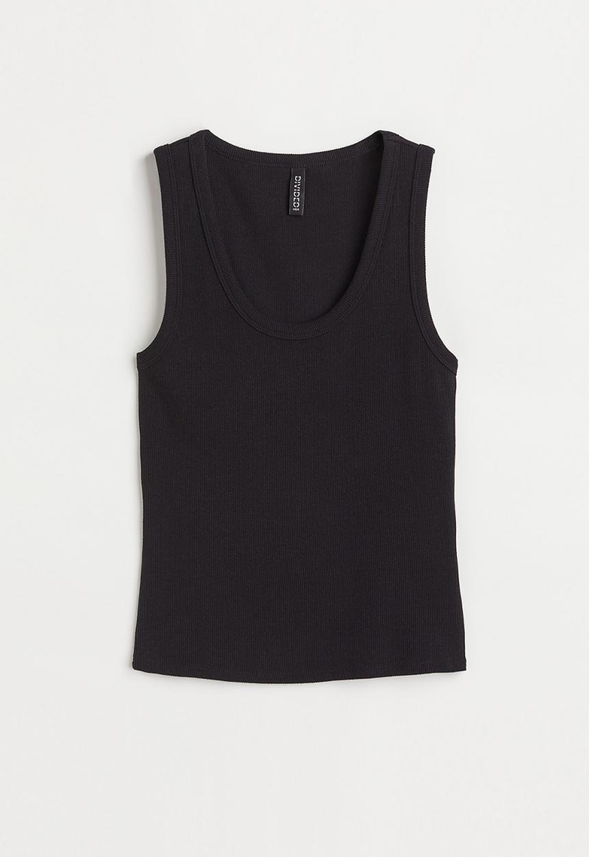 H&M - Ribbed vest top - black