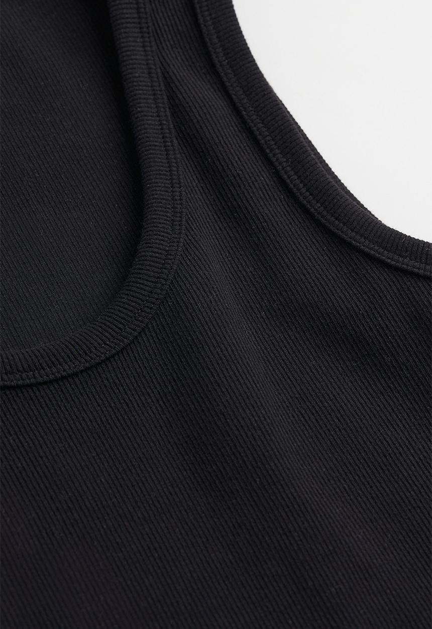 H&M - Ribbed vest top - black