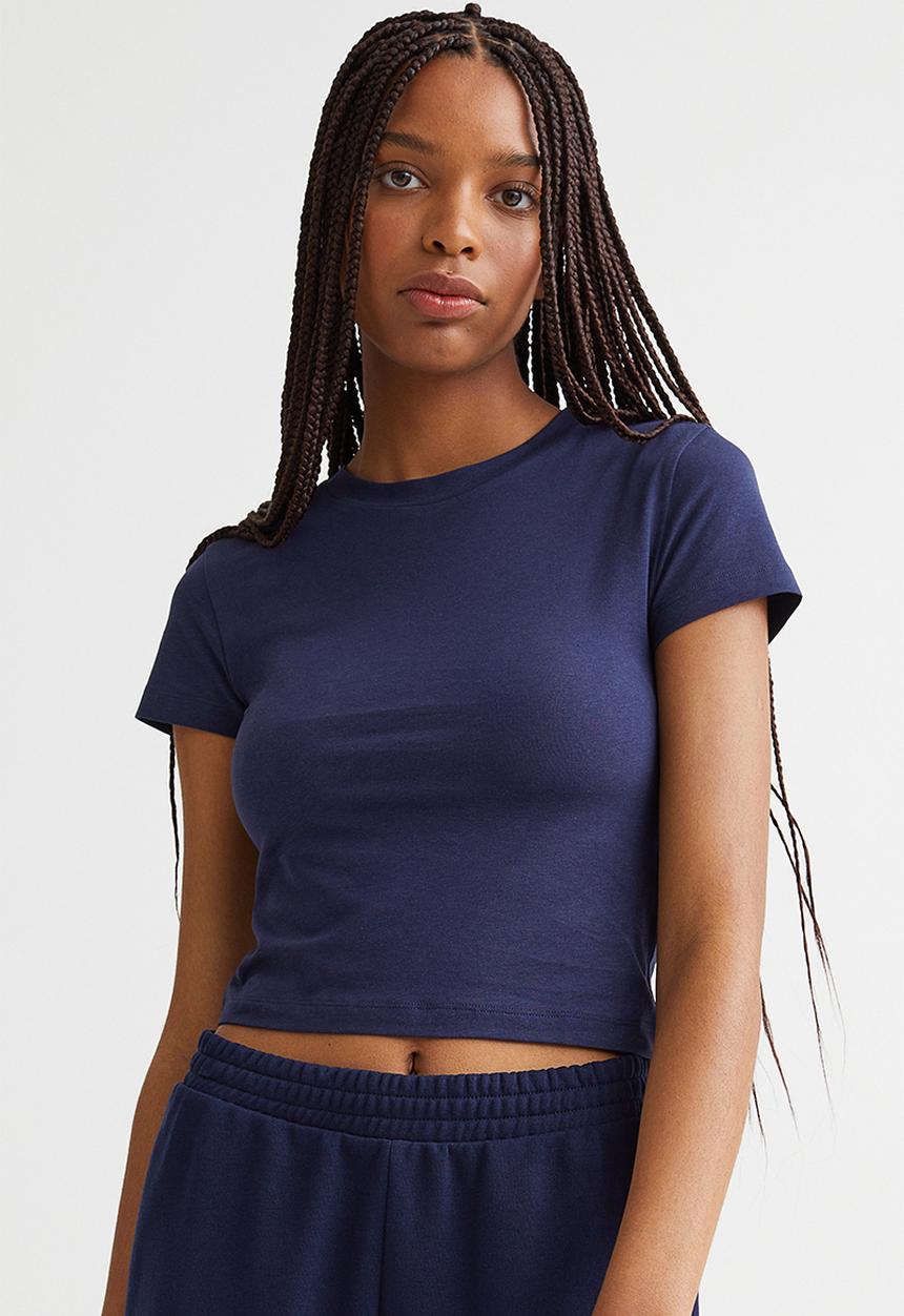 H&M - Cropped top - dark blue