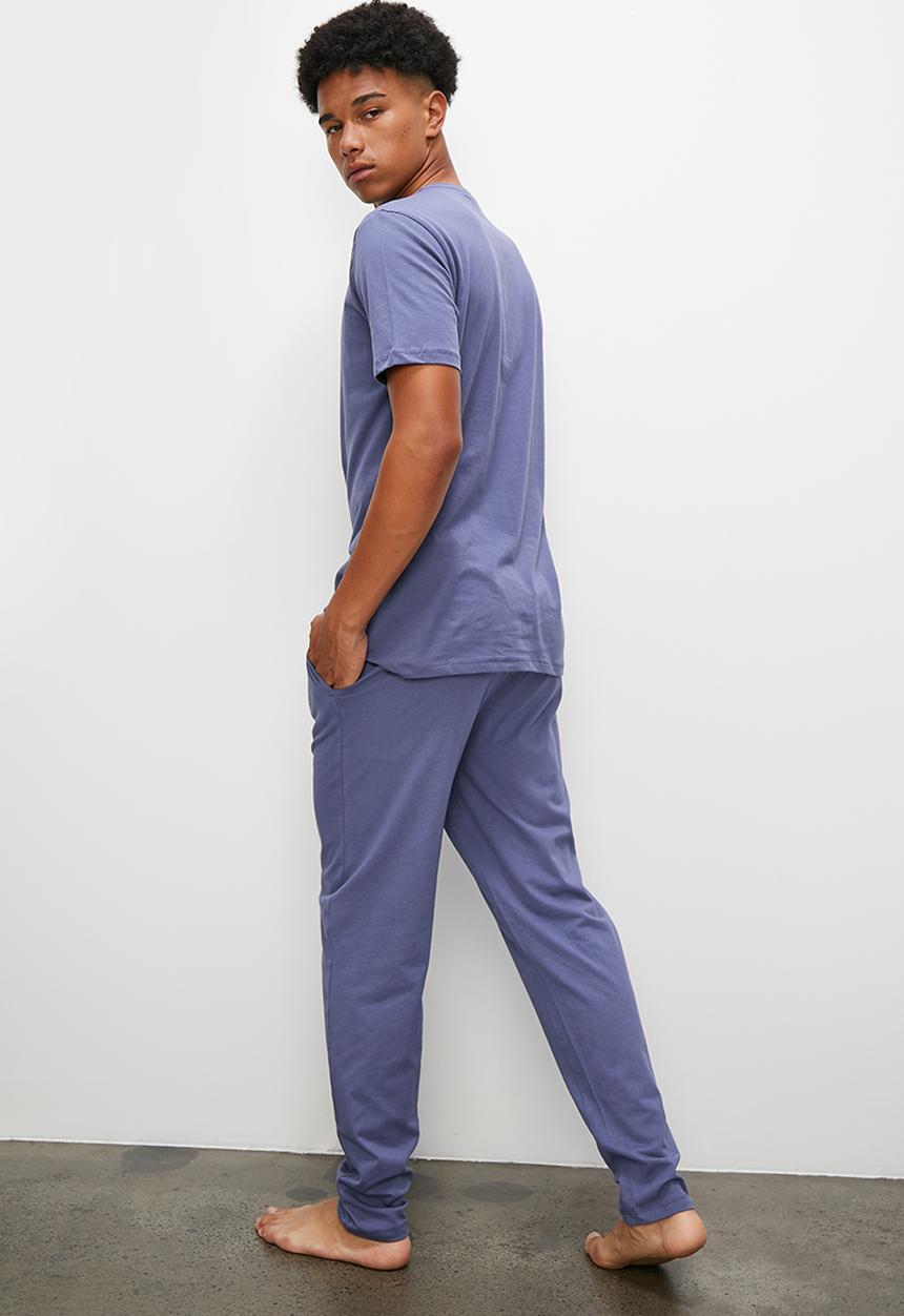 STYLE REPUBLIC - Logo night time knit lounge set - blue