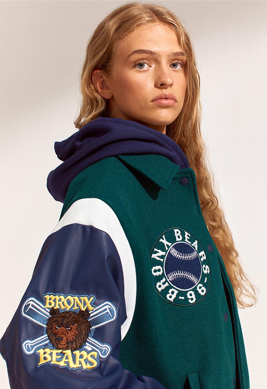 H&M - Baseball jacket - dark green/bronx bears
