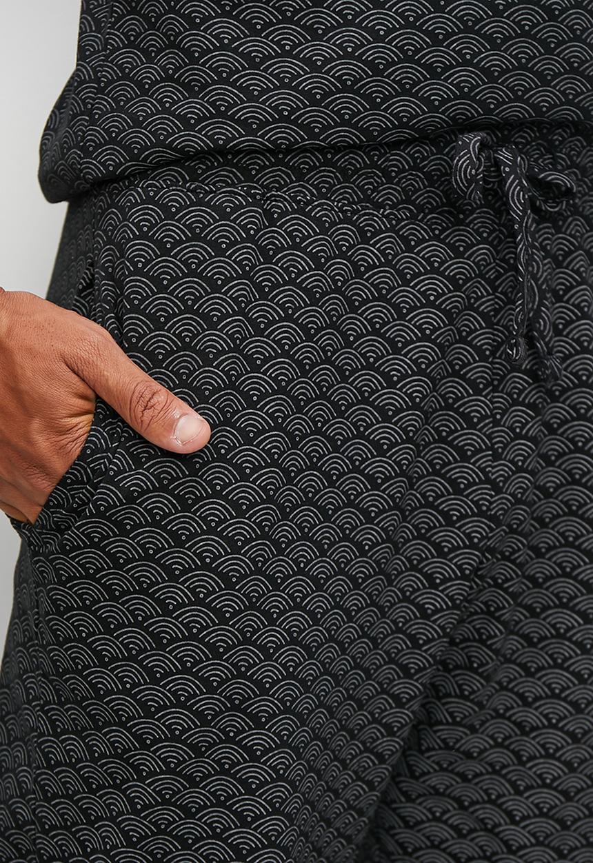 STYLE REPUBLIC - Printed knit lounge set - black & grey 