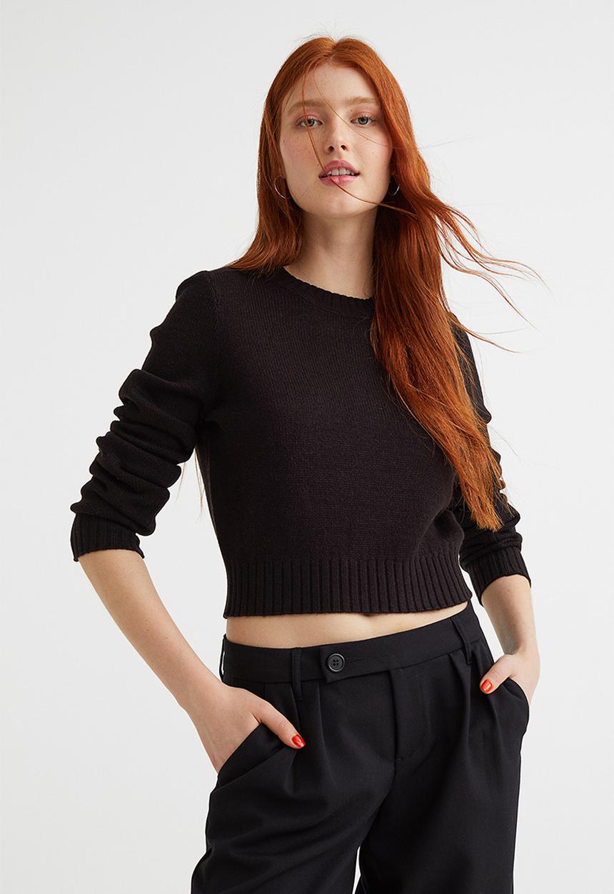 H&M - Fine-knit jumper - black