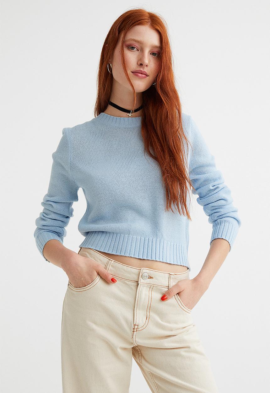 H&M - Fine-knit jumper - light blue