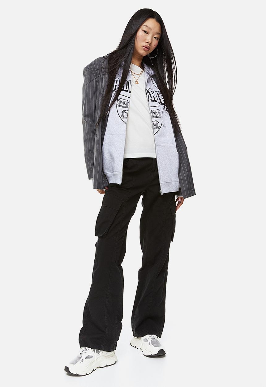 H&M - Canvas cargo trousers - black