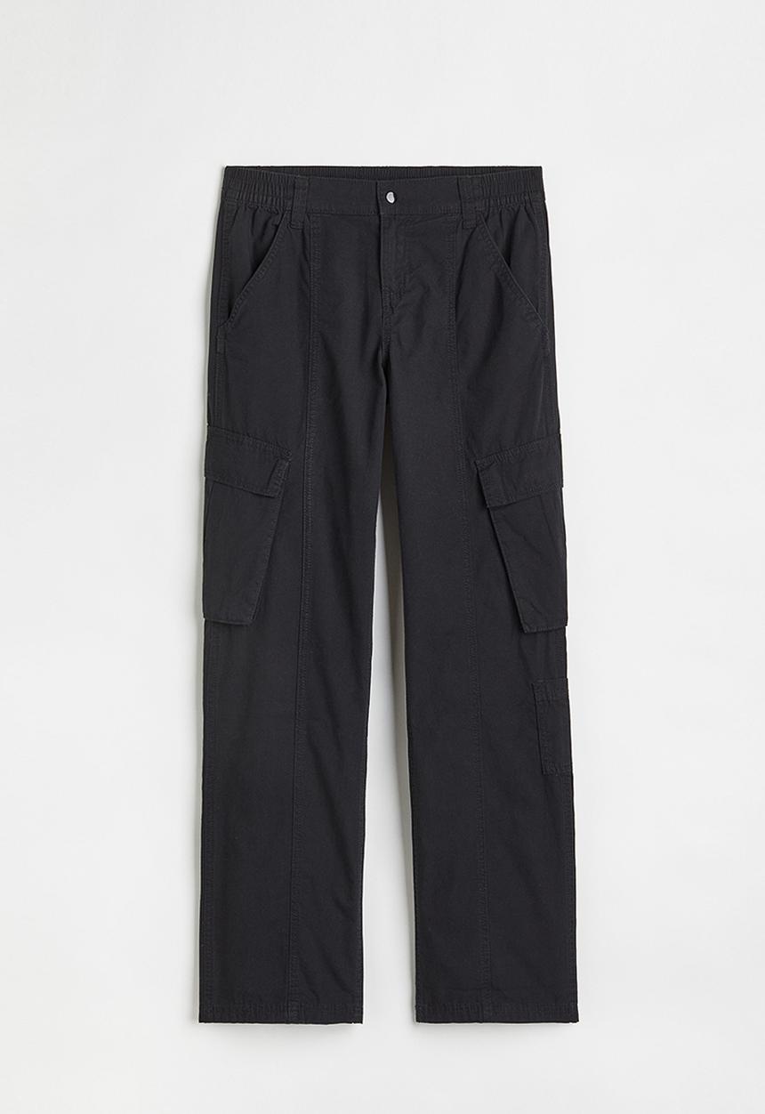 H&M - Canvas cargo trousers - black