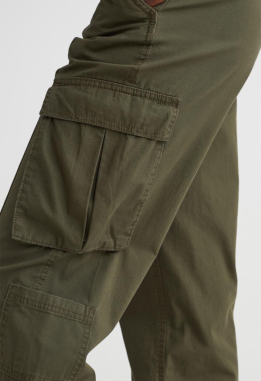 H&M - Canvas cargo trousers - dark khaki green