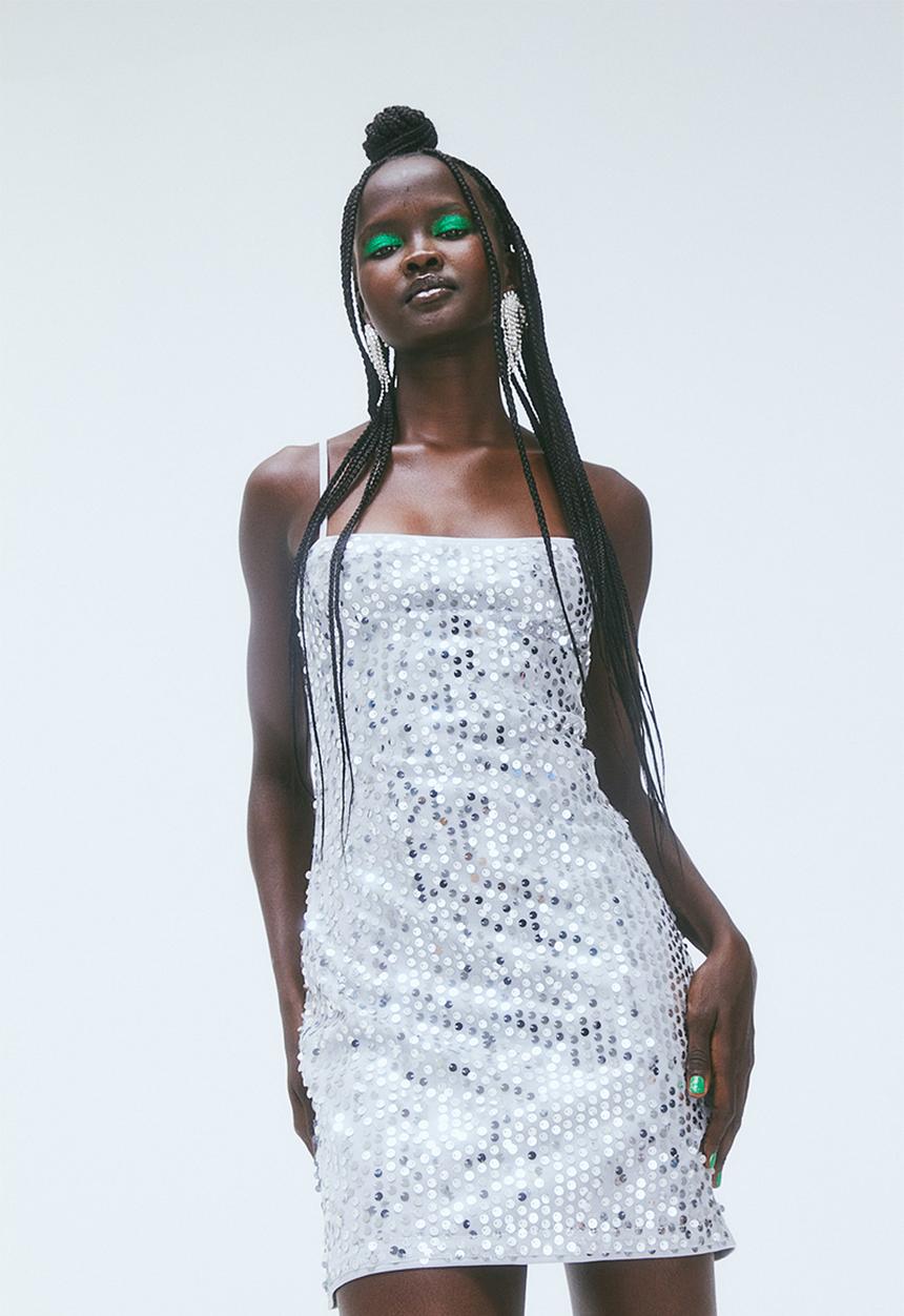 H&M - Sequined dress - silver-coloured