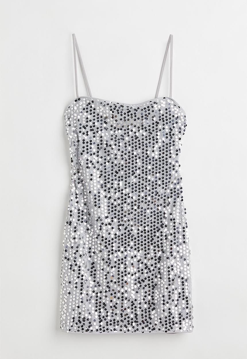 H&M - Sequined dress - silver-coloured