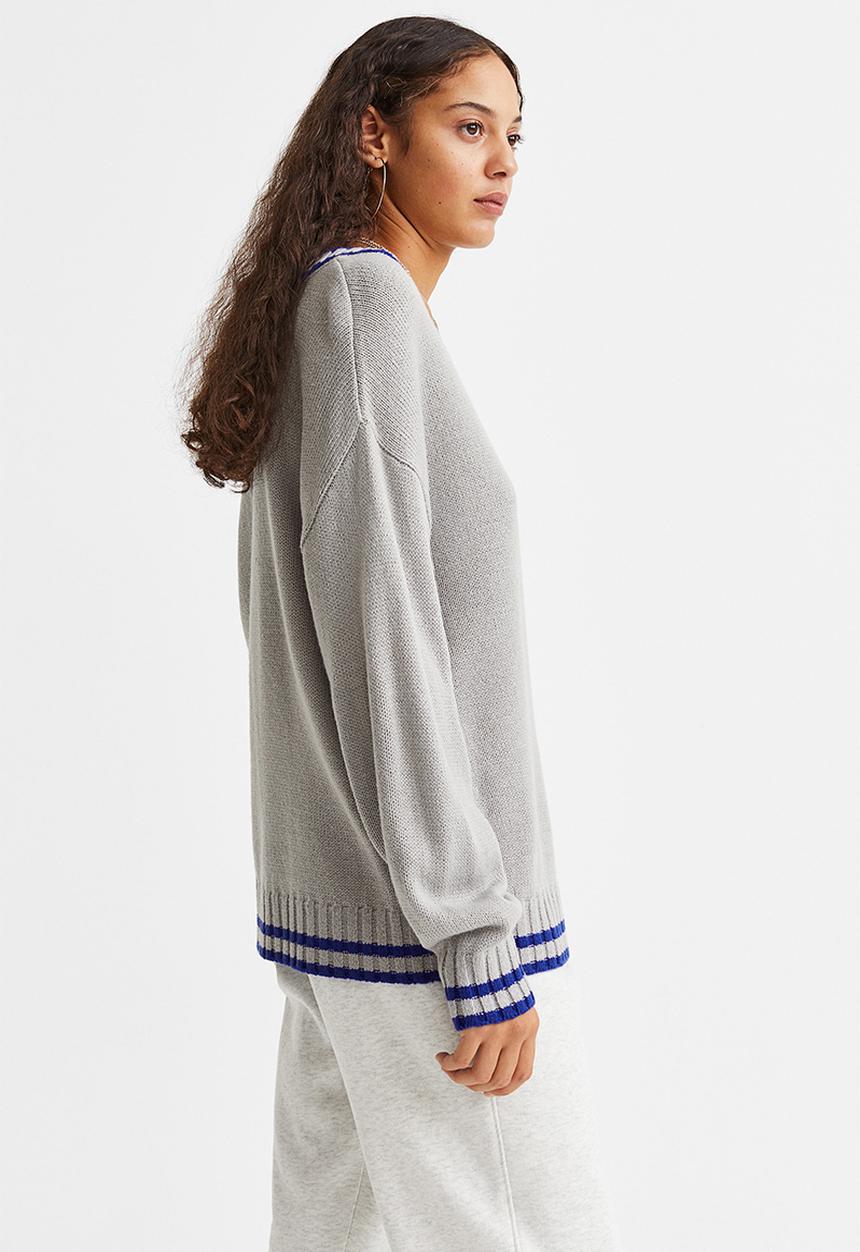 H&M - Jumper - grey/w