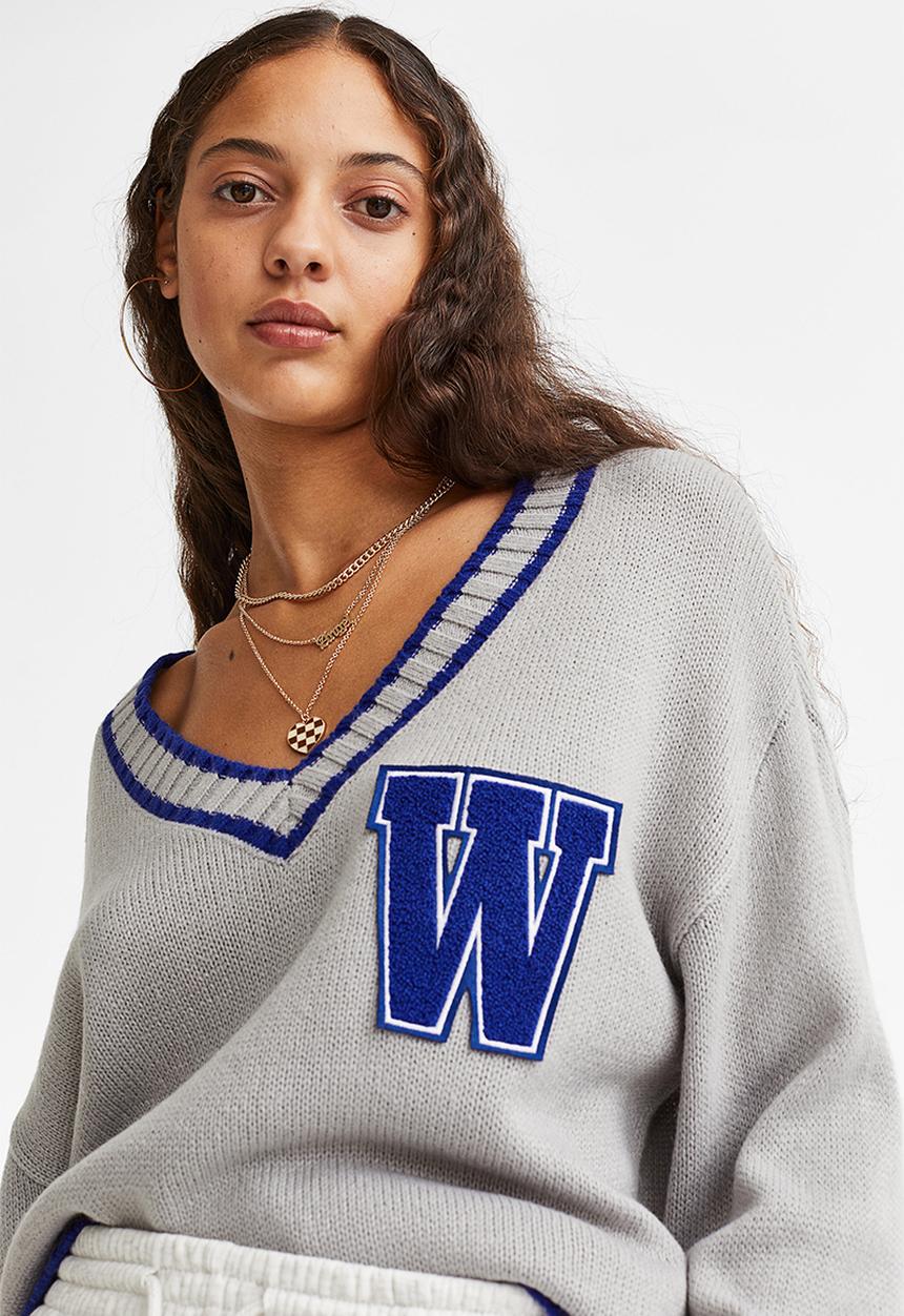 H&M - Jumper - grey/w