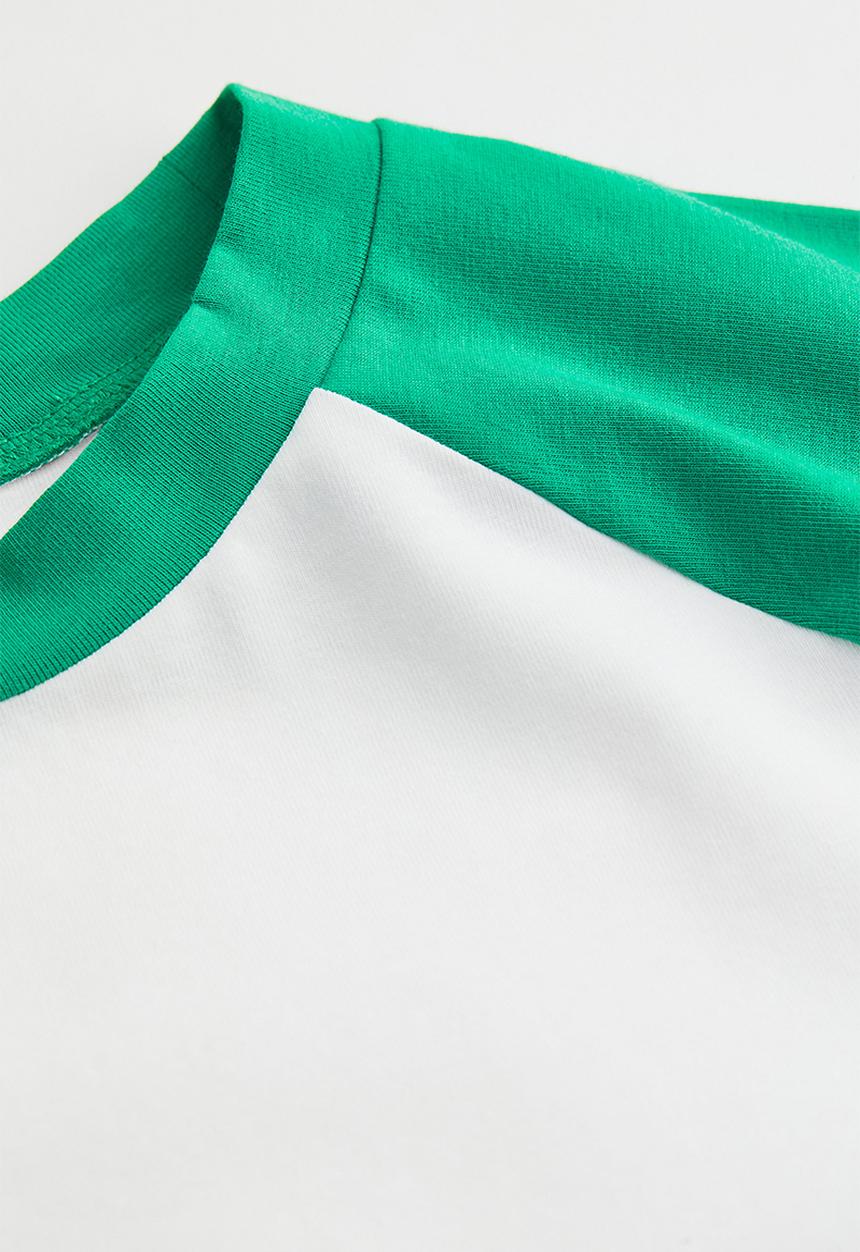 H&M - Cropped T-shirt - green/block-coloured