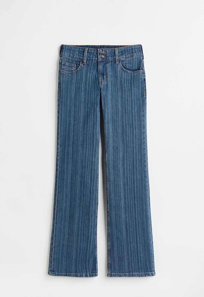 H&M - Flared low jeans - denim blue/striped