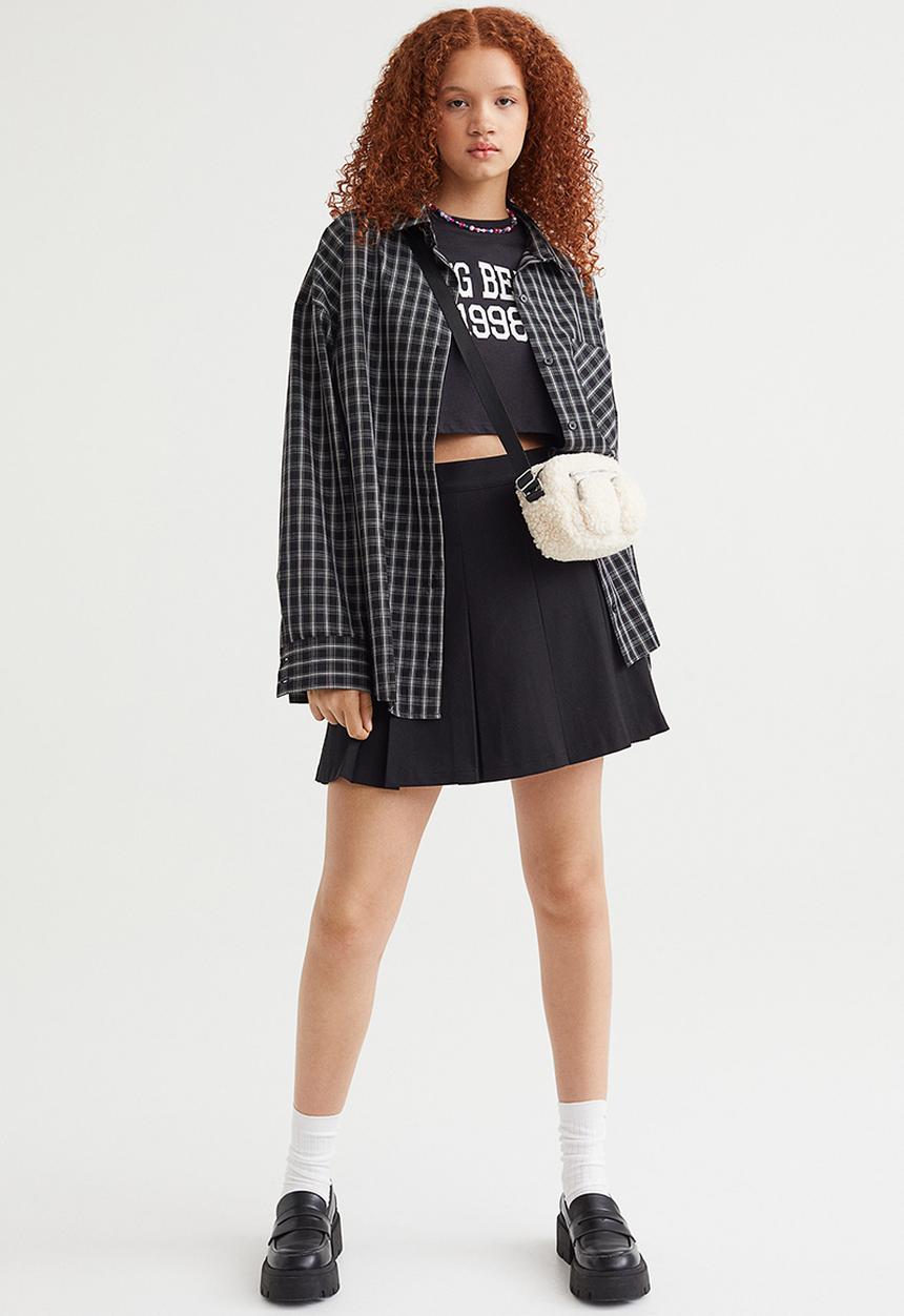 H&M - Small shoulder bag - cream/black