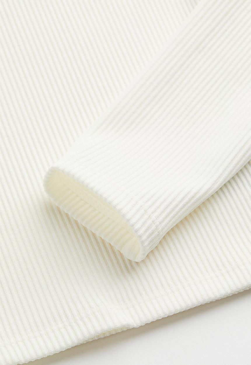 H&M - Ribbed jersey top - cream