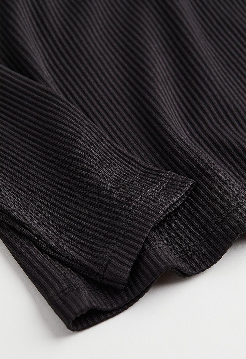 H&M - Ribbed jersey top - black