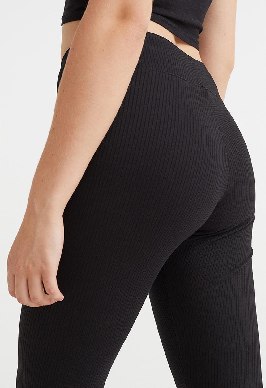 H&M - V-waist leggings - black 