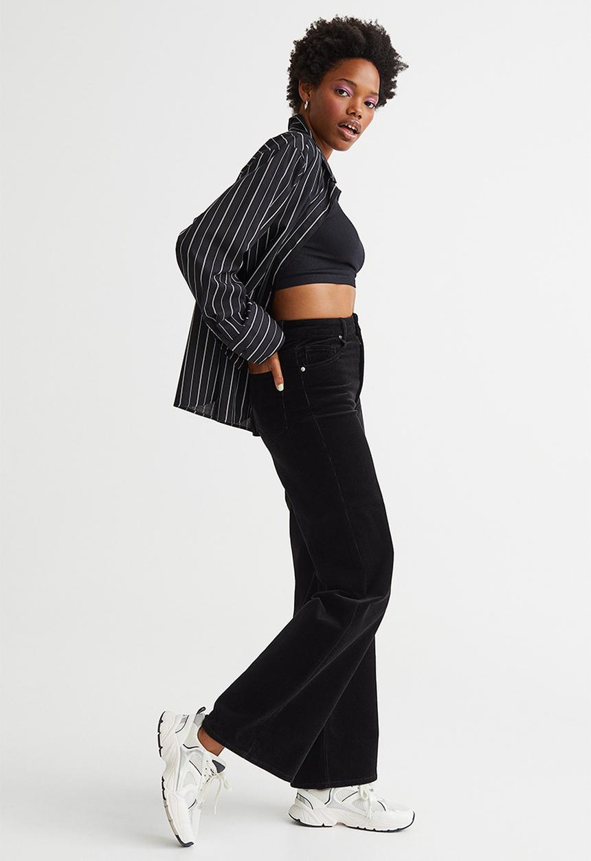 H&M - Corduroy trousers - black