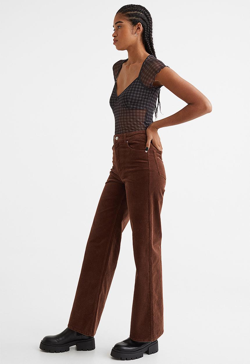 H&M - Corduroy trousers - dark brown